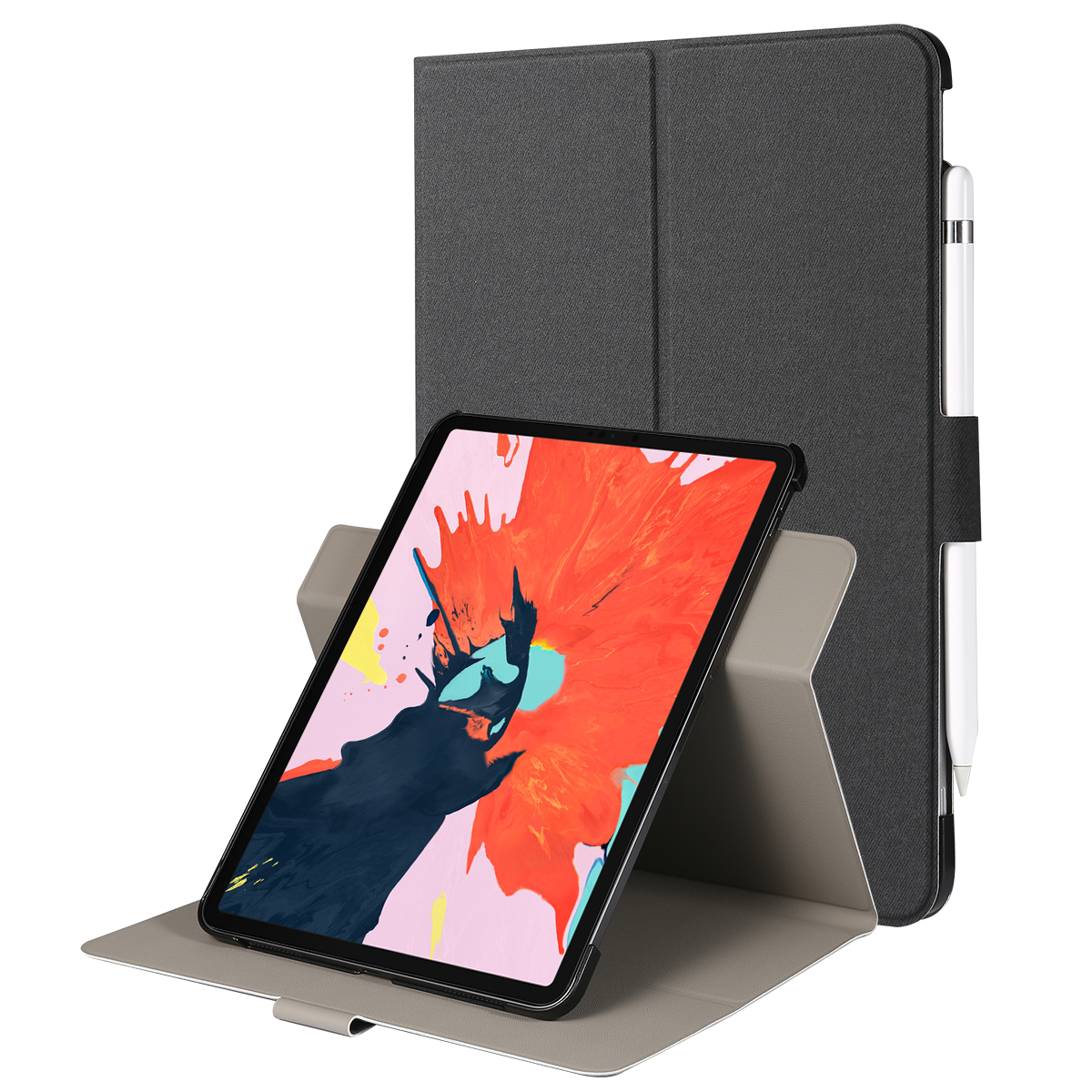 360 Degree rotation Protective Smart Folio Stand Case for iPad